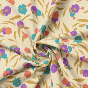 Popeline Geoia beige violet